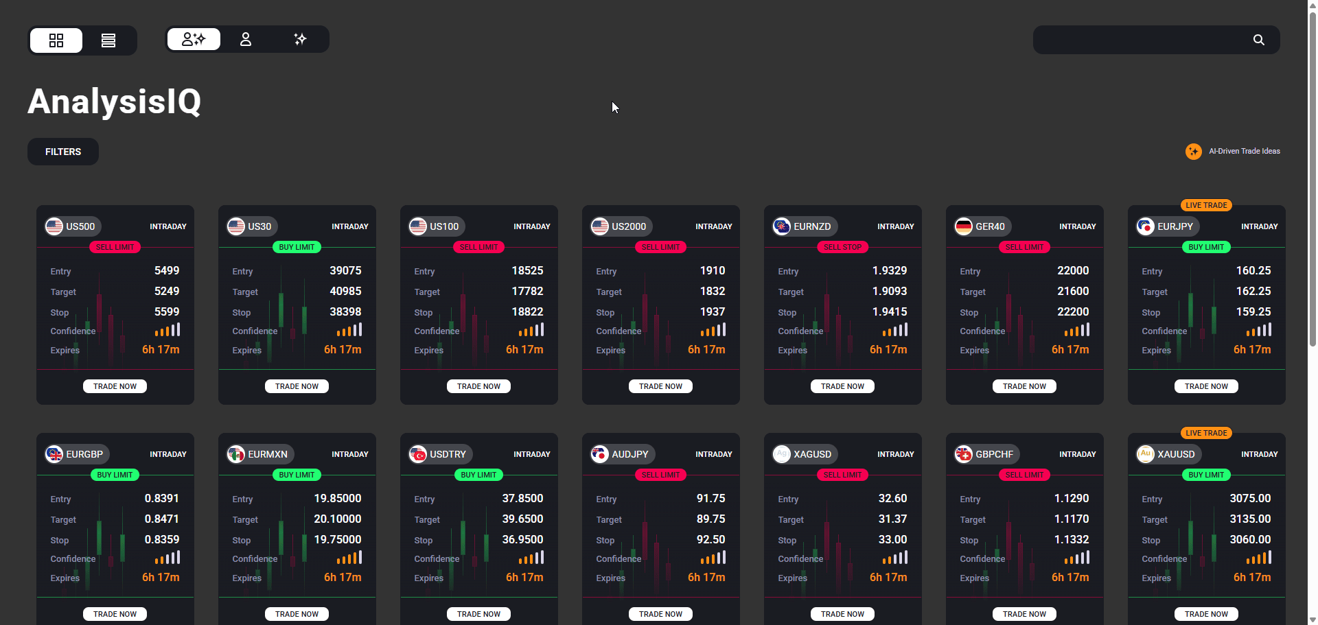 Web Trading Functionality