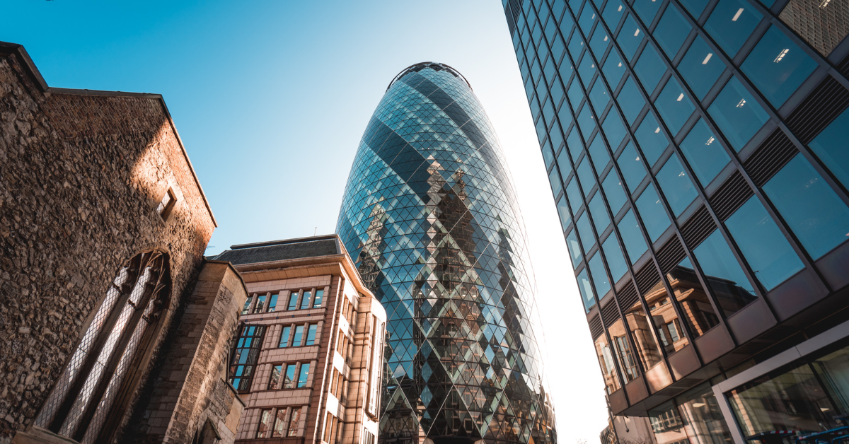 The Gherkin building in London's financial district