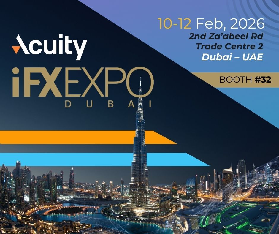 IFX Expo is back in Dubai for 2026, and Acuity will be there! Leaders from the Acuity Trading team are headed to the UAE alongside other top professionals and firms driving the online trading, fintech and financial services industries.